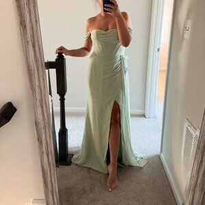 Azazie Amyra Chiffon Bridesmaid Dress in Dusty Sage